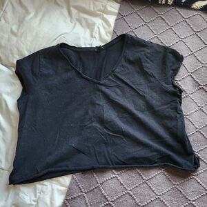 Womens Xl Basic Black Crop Top